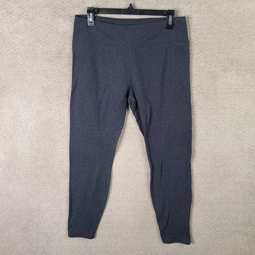 Polo Ralph Lauren Pants Womens‎ Large Gray Herringbone Pull On Leggings Stretch